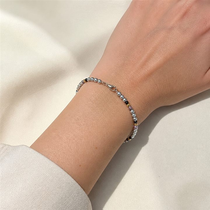Bracciale LV Gioielli: perline multicolor, chiusura a moschettone color argento