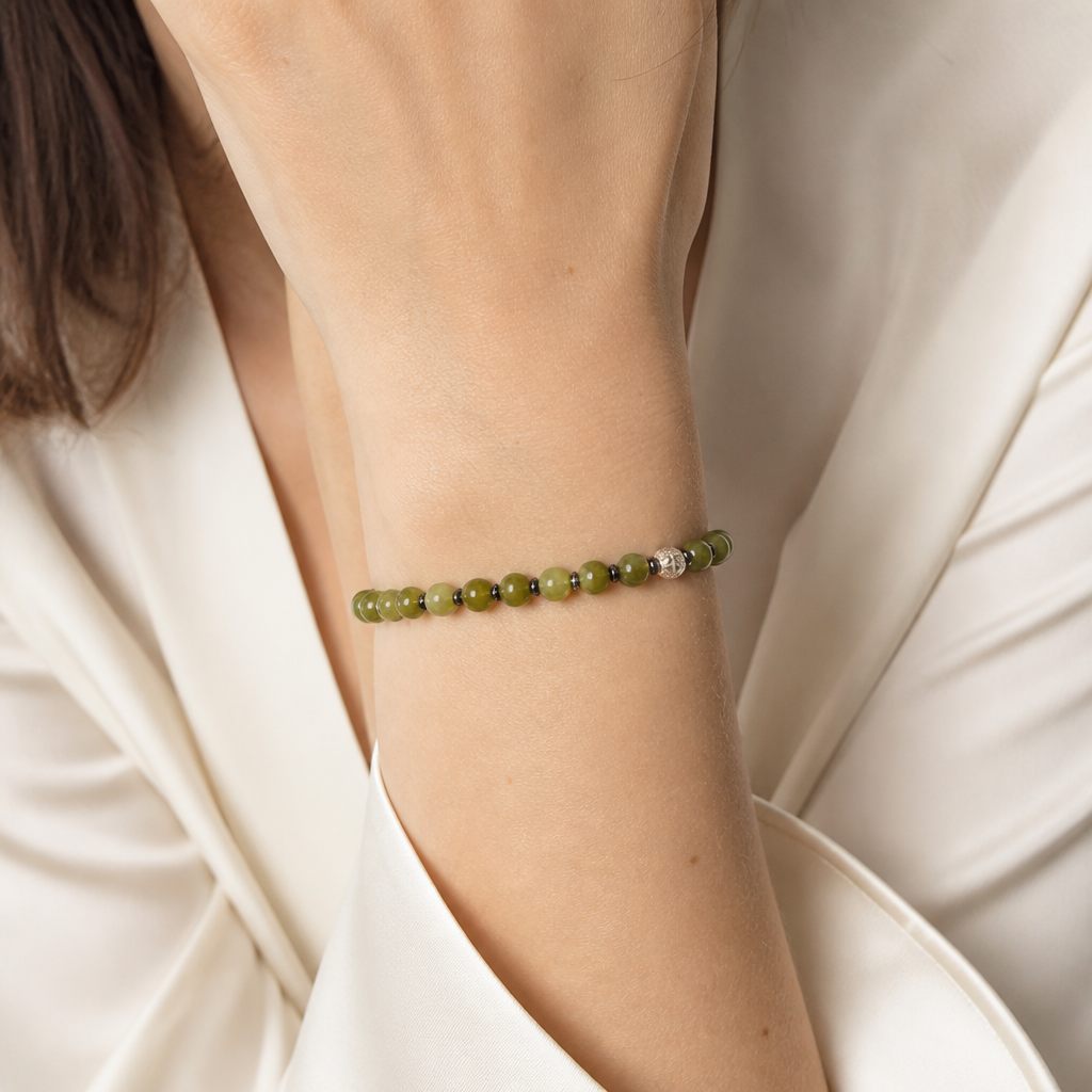 Bracciale a molla Verde oliva, verde oliva, verde chiaro, oro, nero/grigio scuro, foto 1 di 4