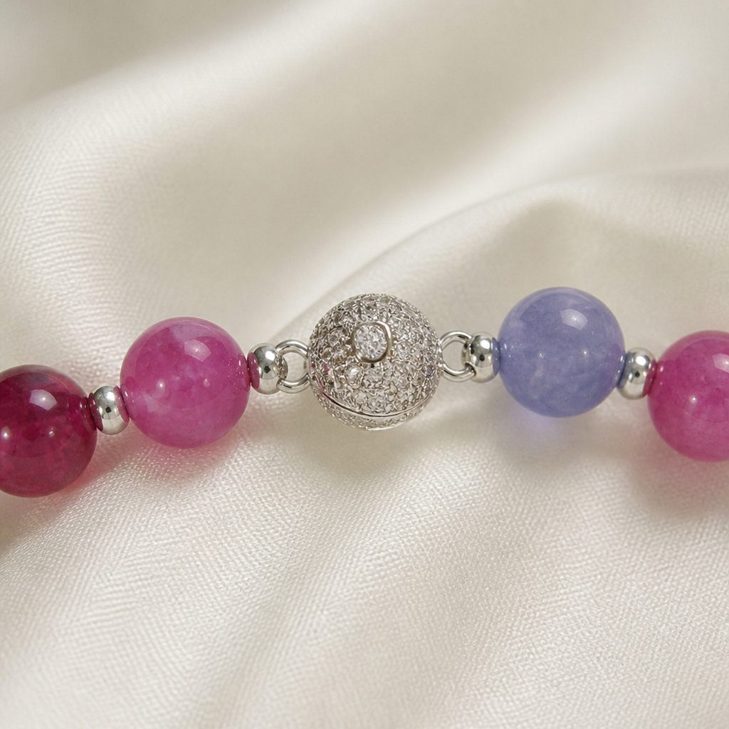 Bracciale a molla Arcobaleno, fucsia, verde, blu, lilla, nero, rosa, argento, foto 4 di 4