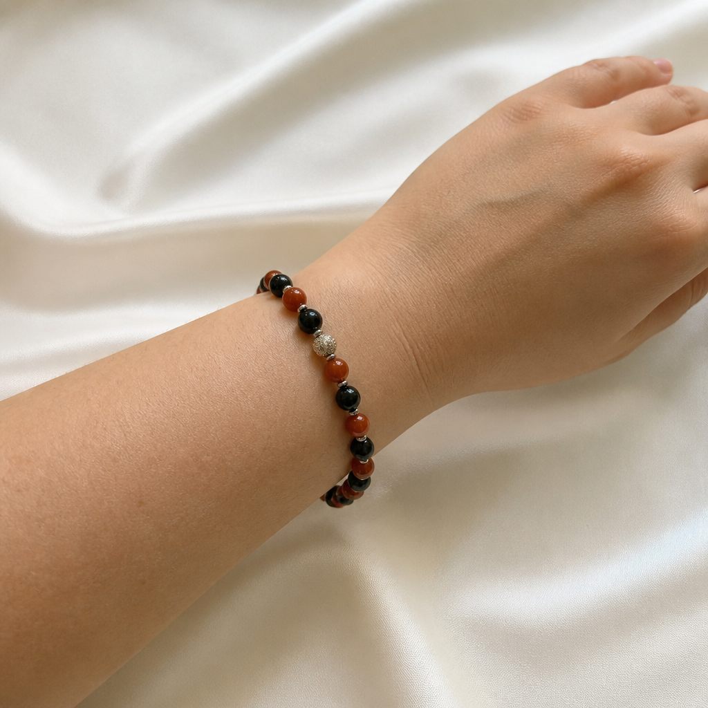Bracciale a molla Brace, nero, arancio, argento, foto 1 di 3