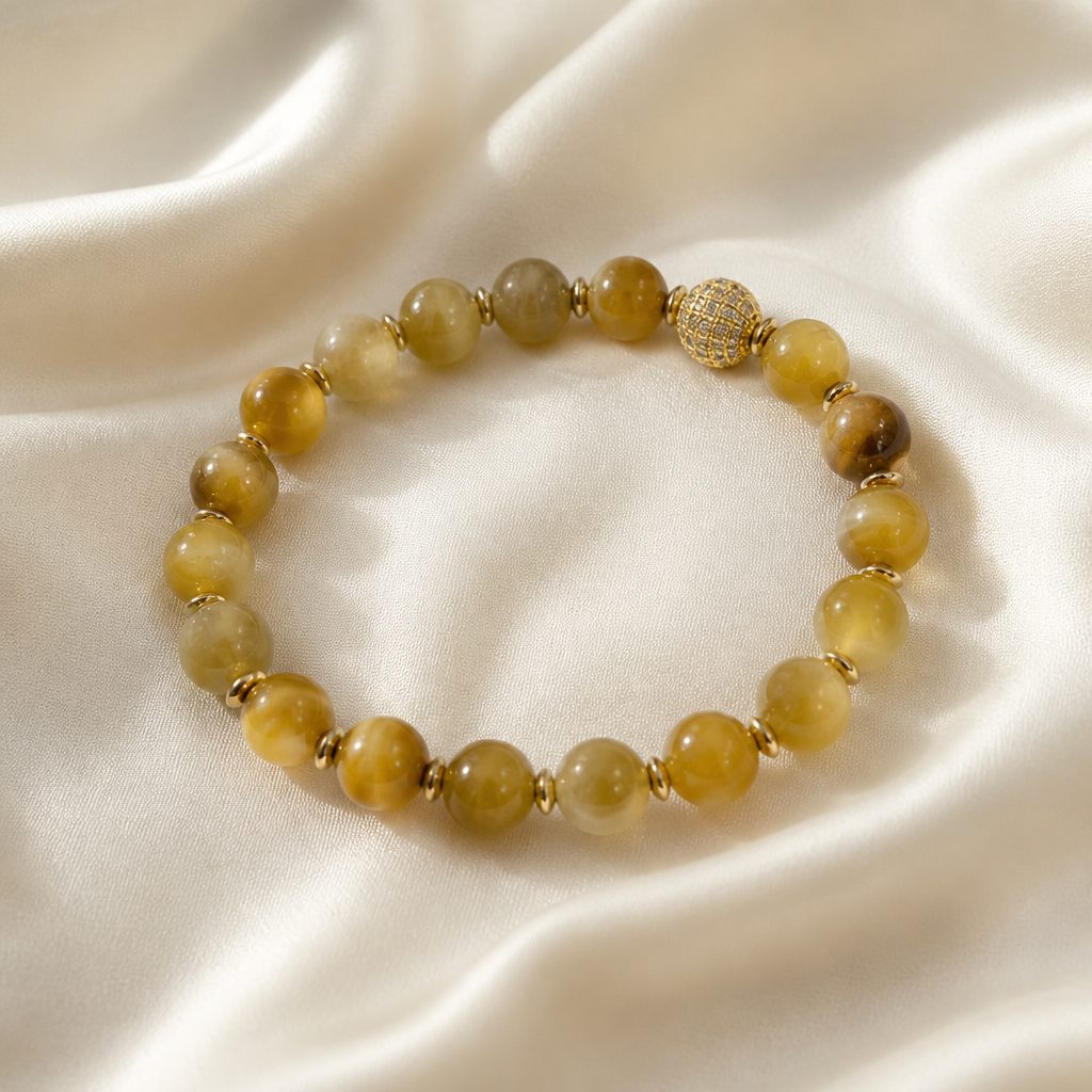 Bracciale a molla Ocra dorata, ocra, giallo, miele, oro, foto 2 di 4