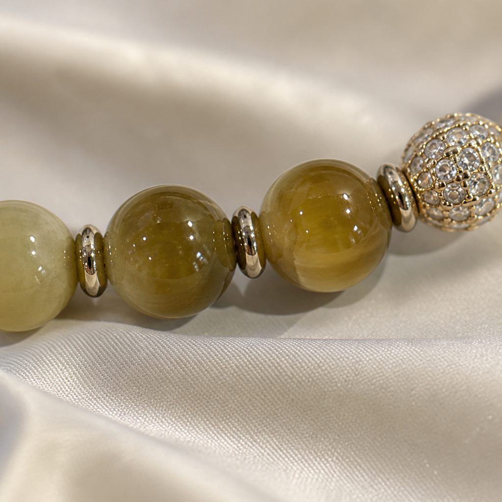 Bracciale a molla Ocra dorata, ocra, giallo, miele, oro, foto 3 di 4