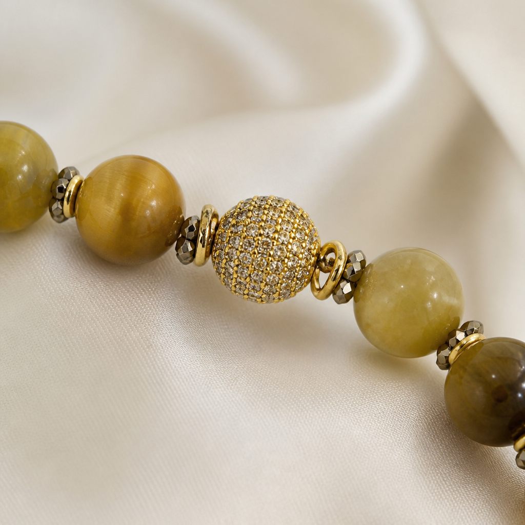 Bracciale a molla Ocra dorata, ocra, giallo, miele, oro, foto 4 di 4