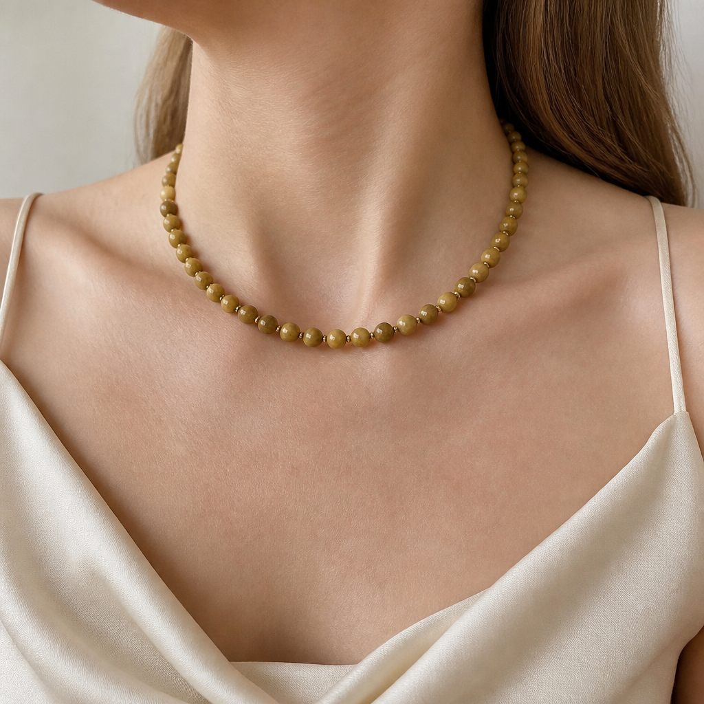 Collana Sole d'ambra, giallo ocra, dorato, oro, foto 1 di 4