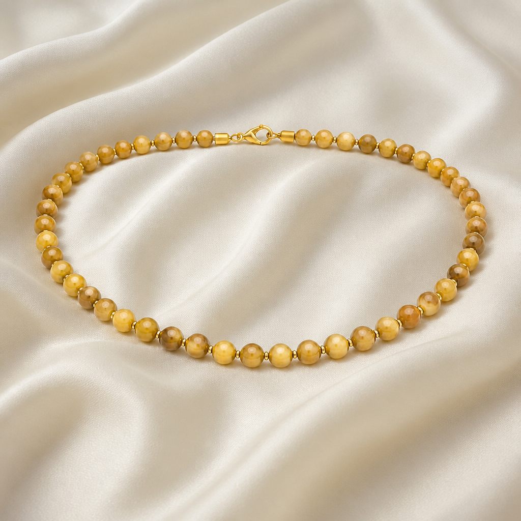 Collana Sole d'ambra, giallo ocra, dorato, oro, foto 2 di 4