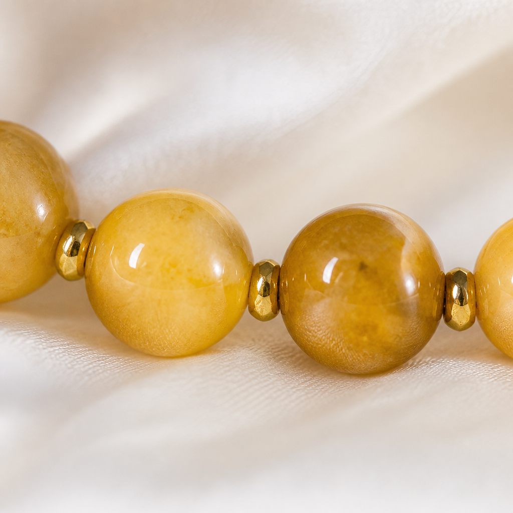 Collana Sole d'ambra, giallo ocra, dorato, oro, foto 3 di 4