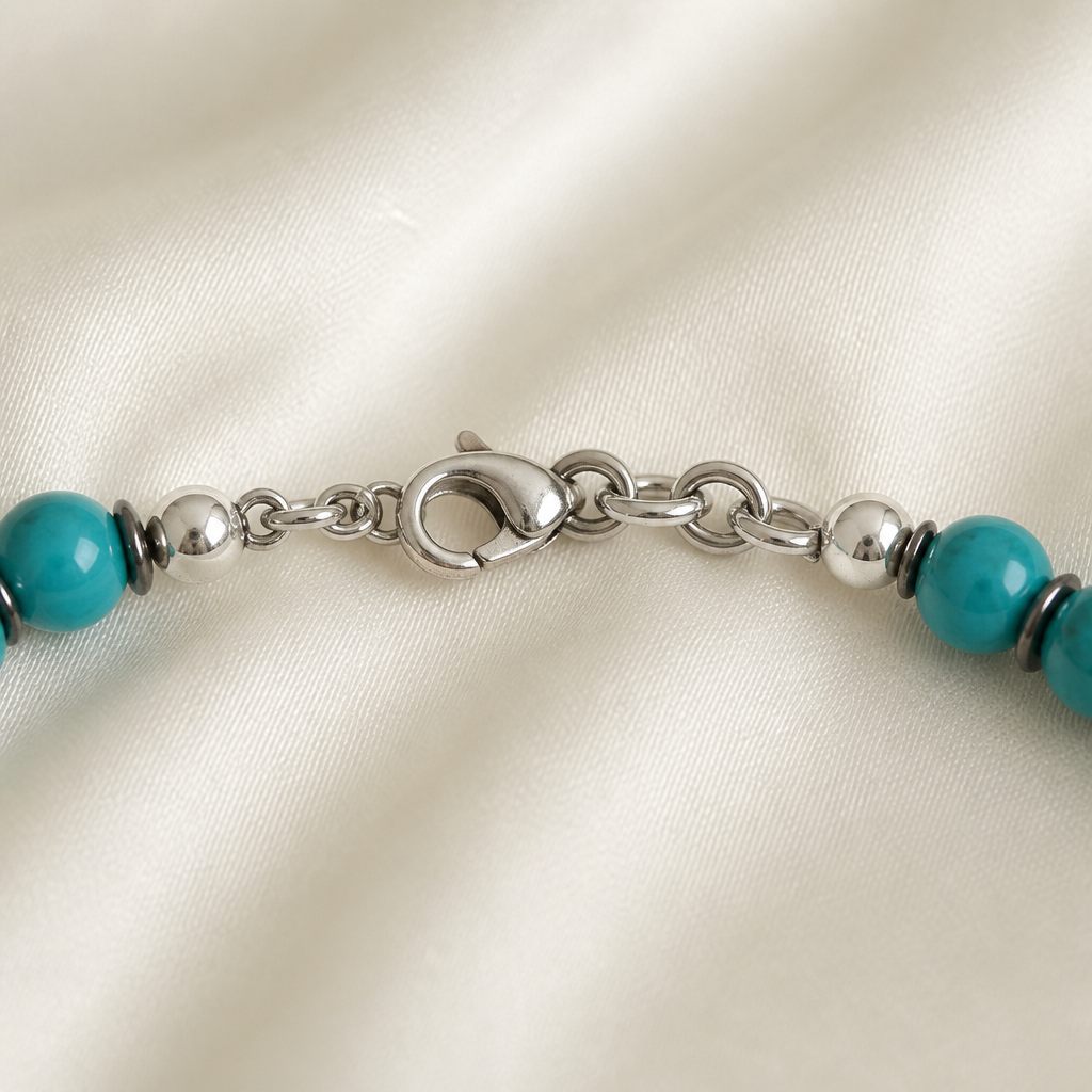 Collana Laguna, turchese, azzurro, argento, foto 4 di 4