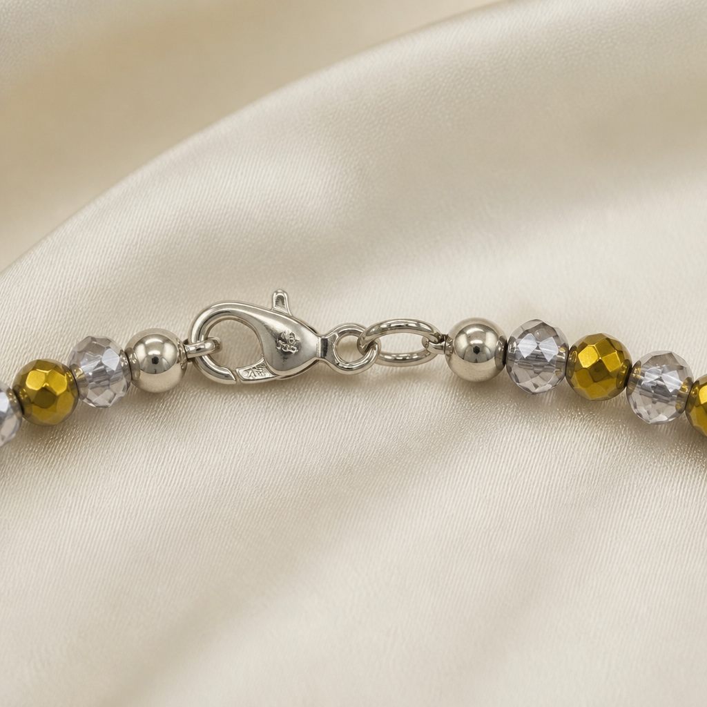 Set collana e bracciale Argento e oro, oro, argento, foto 4 di 5
